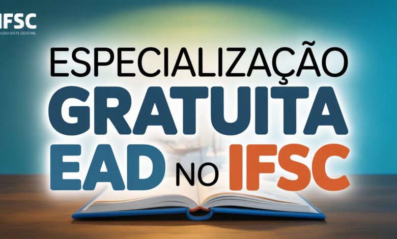 Especialização EAD em Gestão de Serviços de Saúde no IFSC. Curso a distância com 100 vagas. Inscrições de 1 a 22 de agosto de 2025.
