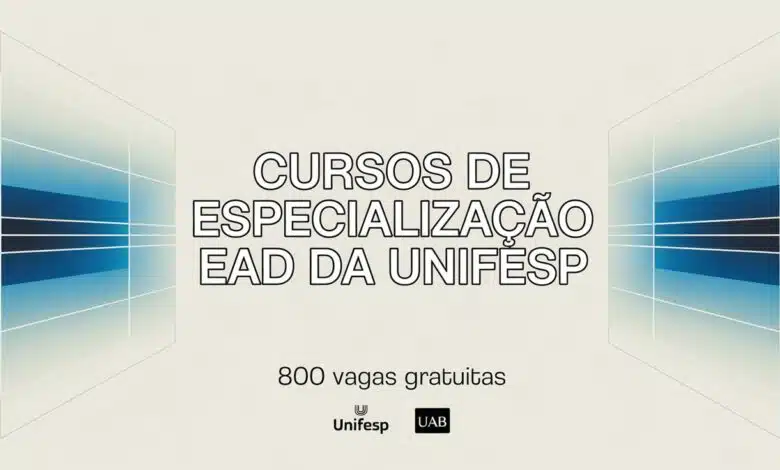 Busca uma Especialização EAD a distância? Unifesp PRORROGA prazo e oferece 800 vagas em saúde, educação e mais. Saiba como se inscrever.