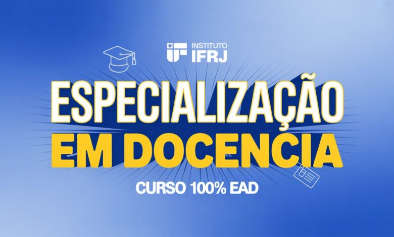 IFRJ abre 100 vagas para especialização gratuita em docência EAD. Inscrições abertas! Saiba como participar do processo seletivo 2025.