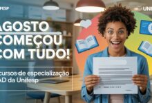 UNIFESP oferece 800 vagas em Especializações EAD gratuitas. Cursos em saúde e educação. Inscrições abertas até 27/08. Inscreva-se já!