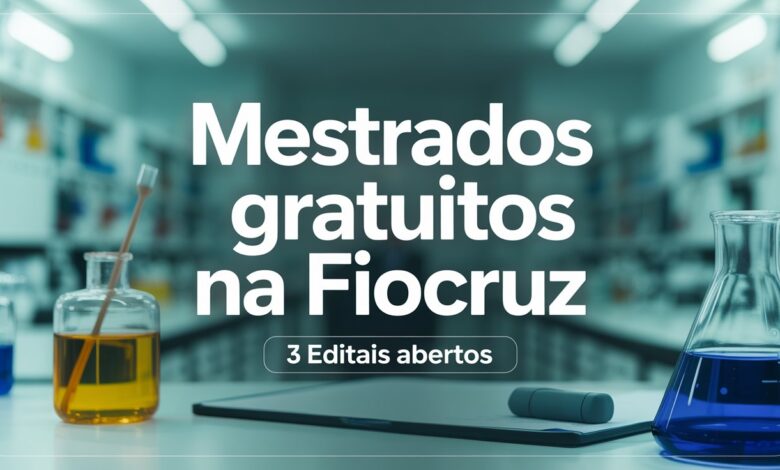 Inscreva-se já! Fiocruz oferece 85 vagas para 3 Cursos de mestrado em Saúde Pública, Meio Ambiente e Epidemiologia para 2026.