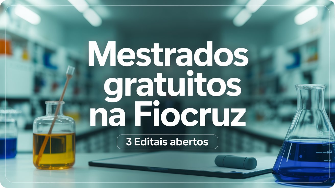 Inscreva-se já! Fiocruz oferece 85 vagas para 3 Cursos de mestrado em Saúde Pública, Meio Ambiente e Epidemiologia para 2026.