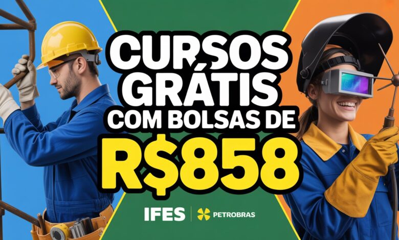 IFES e Petrobras oferecem 100 vagas em cursos gratuitos com bolsa de até R$ 858. Inscrições abertas até 03/09. Saiba como participar!