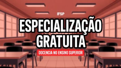 IFSP abre inscrições para especialização gratuita em Docência no Ensino Superior! São 25 vagas para graduados. Saiba como participar agora!