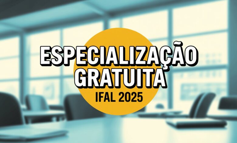 IFAL abre 285 vagas para Especialização gratuita em Alagoas. Inscrições prorrogadas até 24 de setembro. Confira os 8 cursos e participe!