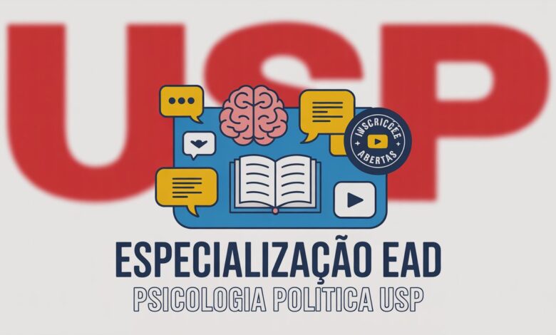 A USP abre 300 vagas para especialização EAD em Psicologia Política. Curso 100% online e gratuito! Inscrições abertas.