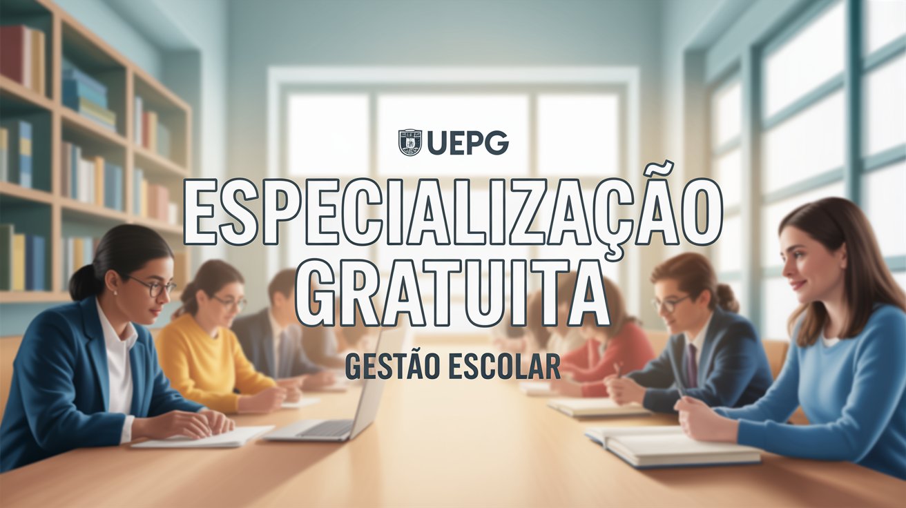 UEPG abre 296 vagas para especialização EAD gratuita em Gestão Escolar. Inscrições em setembro! Saiba como participar desta oportunidade.