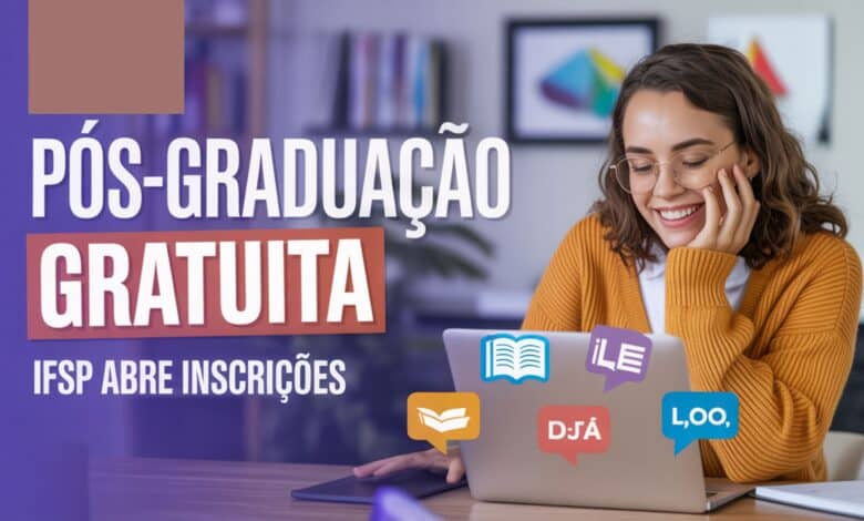 IFSP abre inscrições para pós-graduação gratuita em Ensino de Línguas EAD! São 30 vagas para especialização. Saiba como se inscrever!