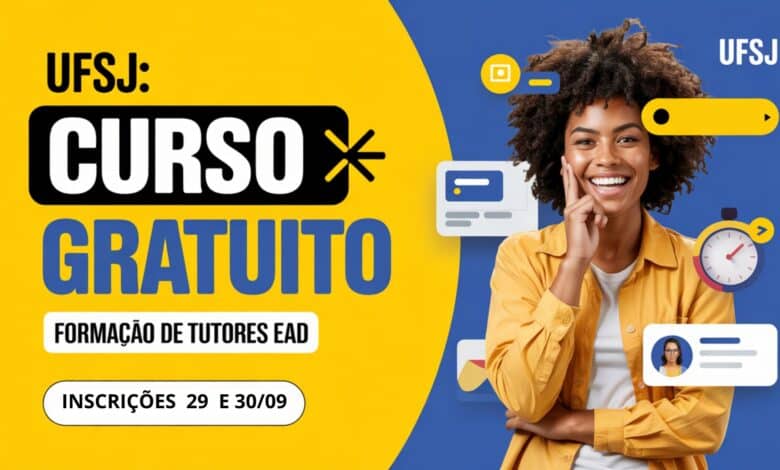 Oportunidade relâmpago! UFSJ lança edital para curso gratuito de tutor EAD. Inscrições só dias 29 e 30 de setembro. Não perca essa chance!