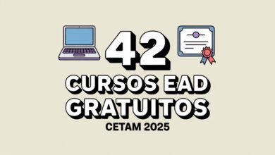 O CETAM abriu 67.200 vagas em cursos EAD gratuitos! Inscrições até 29 de outubro. Veja a lista de cursos e garanta sua qualificação profissional.