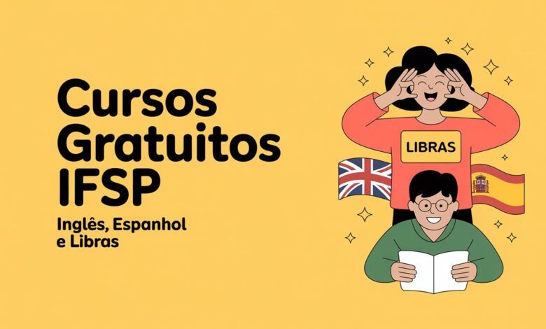 IFSP abre vagas em cursos de extensão gratuitos em Idiomas e Libras. Inscrições online até 22/10. Veja como participar e garanta sua vaga!