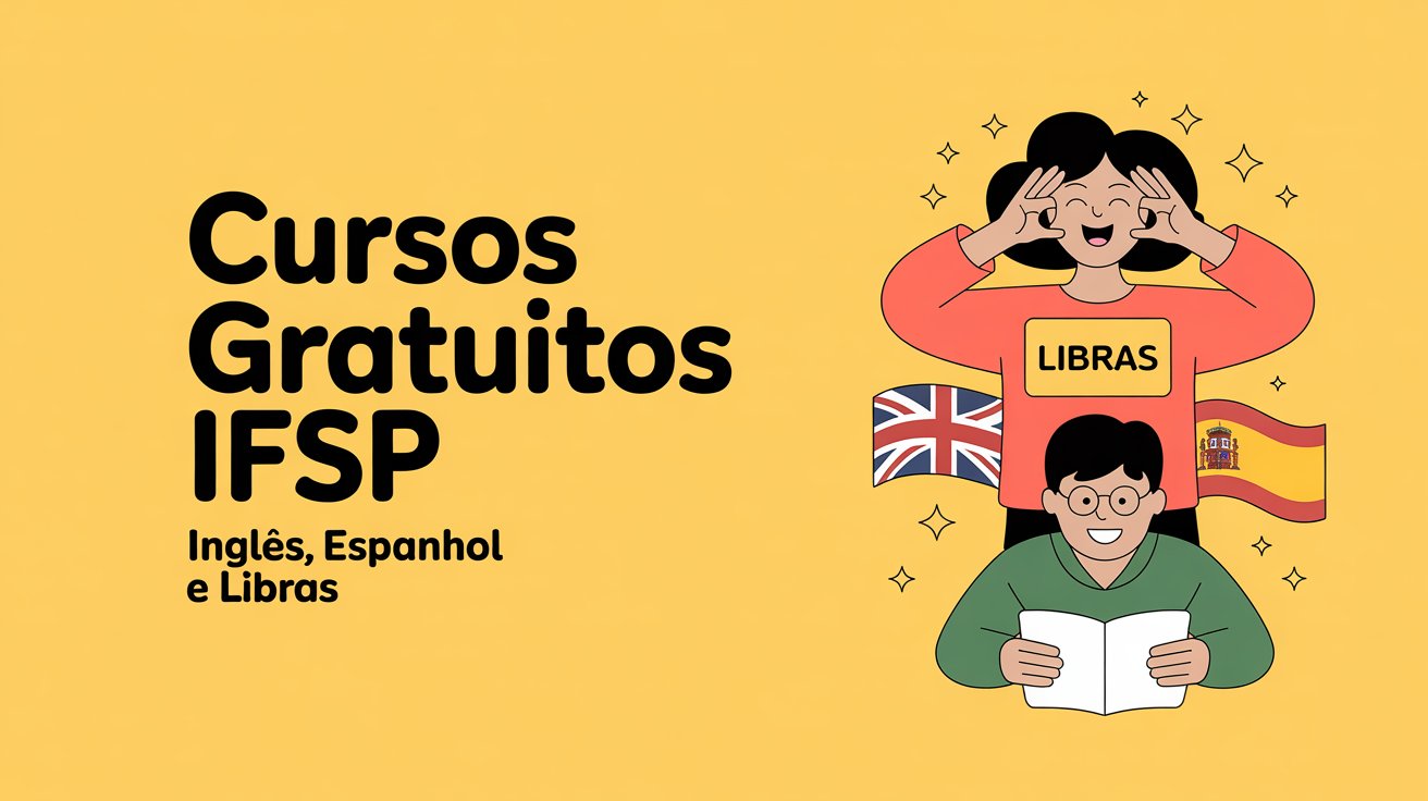IFSP abre vagas em cursos de extensão gratuitos em Idiomas e Libras. Inscrições online até 22/10. Veja como participar e garanta sua vaga!
