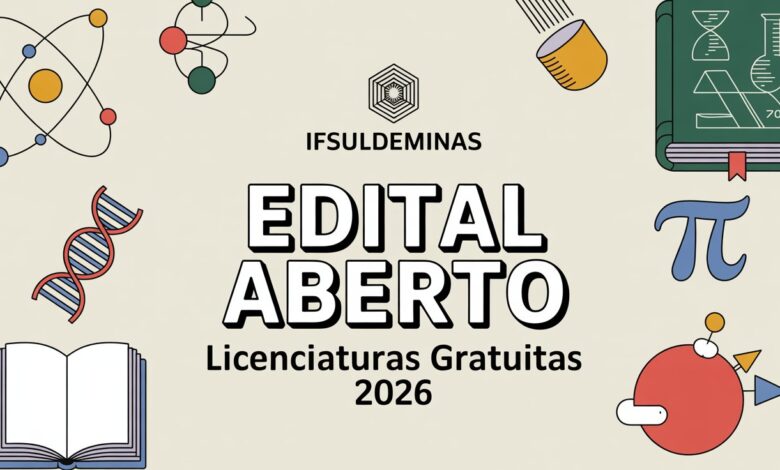 Oportunidade: IFSULDEMINAS lança Edital 262/2025 para cursos superiores gratuitos. Vagas em Pedagogia, Biologia, Matemática e mais.