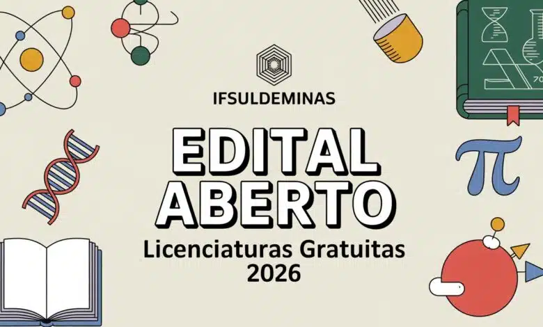 Oportunidade: IFSULDEMINAS lança Edital 262/2025 para cursos superiores gratuitos. Vagas em Pedagogia, Biologia, Matemática e mais.