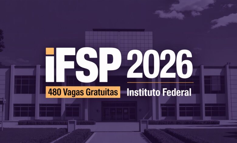 Quer estudar de graça no IFSP? Edital 2026 oferece 480 vagas em cursos técnicos integrados ao Ensino Médio, concomitantes ou subsequentes.