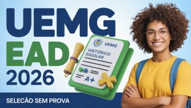 UEMG EAD 2026: Inscrições abertas! Cursos gratuitos (Biblioteconomia, Gestão) SEM PROVA. Seleção por notas do Ensino Médio.