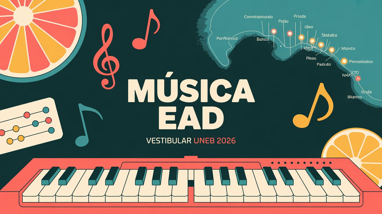 Sonha em cursar Música EAD? A UNEB estendeu o prazo do Vestibular 2026. Veja os polos, vagas e como fazer sua inscrição agora mesmo!