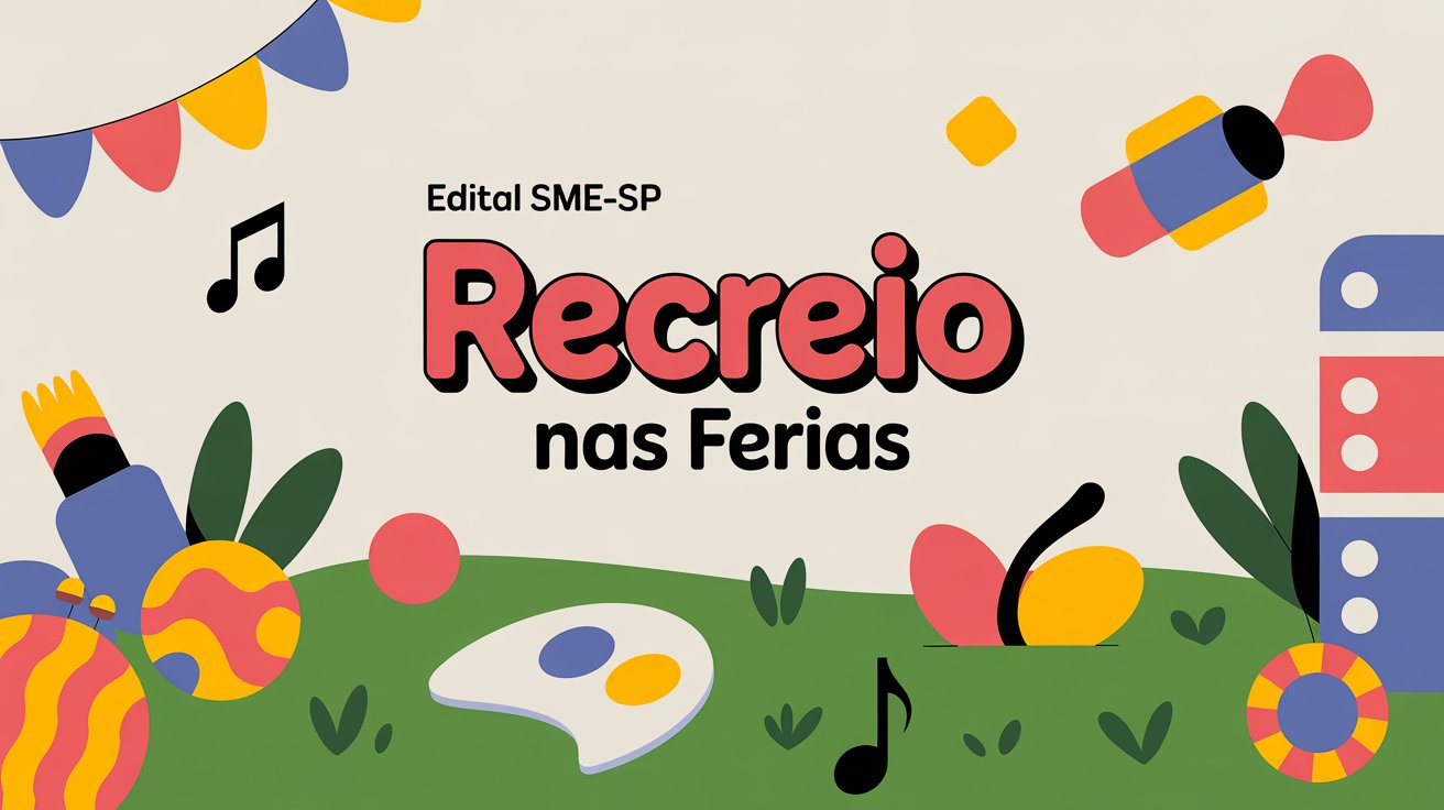 Inscrições abertas para o Edital de Credenciamento da SME-SP. Vagas para Coordenador de Polo, Agente de Recreação e Oficineiros.
