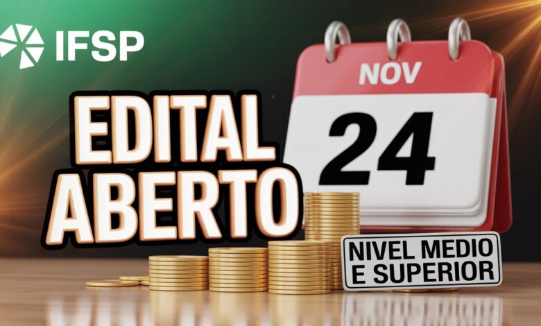 Concurso Público IFSP 2025: Vagas abertas para Assistente Administrativo e mais. Salários atrativos e benefícios. Prazo final em 24/11