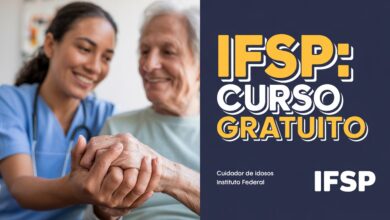Curso de extensão gratuito de Cuidador de Idosos do IFSP. Pré-requisito é Ensino Fundamental Incompleto e seleção por inscrição.