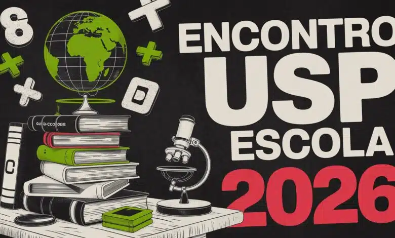 Inscrições abertas para o Encontro USP Escola 2026! Cursos presenciais e gratuitos para professores em janeiro. Inscreva-se na USP até 03/12.