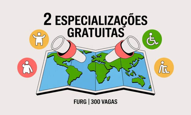 Editais FURG 2025: Especializações EAD em Educação Infantil e AEE. 150 vagas cada. Cursos gratuitos UAB. Confira os editais.