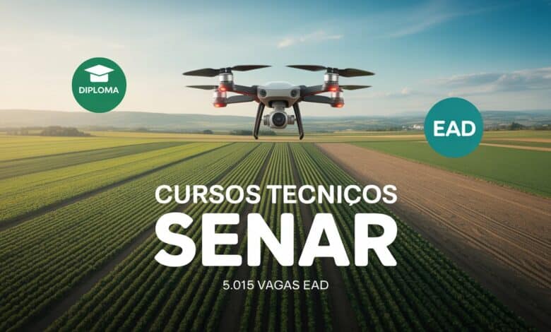 SENAR abre 5.015 vagas EAD em cursos técnicos gratuitos! Inscrições até 24/11. São 7 cursos na área do agro. Saiba como participar agora!