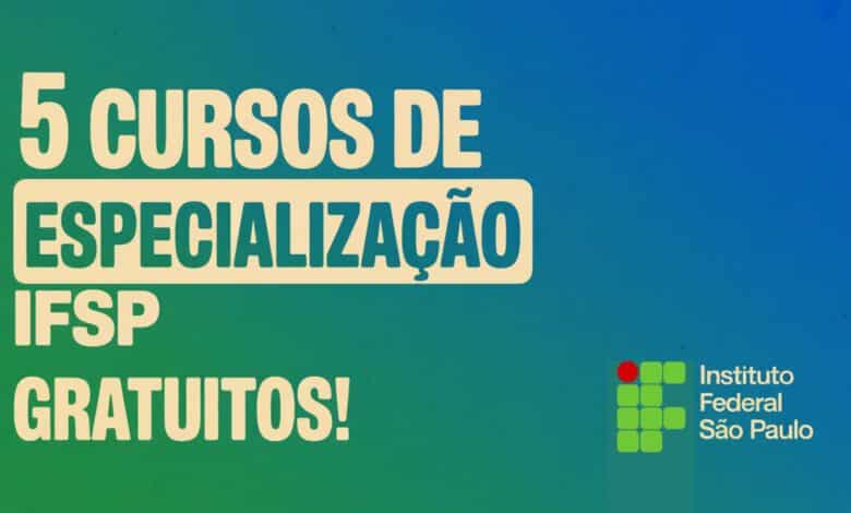 IFSP abre 150 vagas em 5 cursos de especialização gratuitos em SP! Inscrições abertas para EAD e presencial em 2026. Saiba mais!