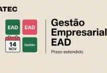 Quer fazer Gestão Empresarial EAD de graça? FATEC prorrogou inscrições até 14/11. São 45 polos. Prova em dezembro.