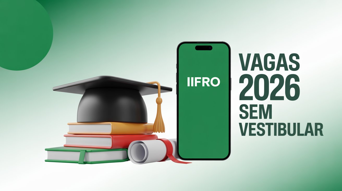 O IFRO abriu inscrições para o PSU 2026! Cursos de Graduação gratuitos, sem vestibular e seleção por notas. Garanta sua vaga !