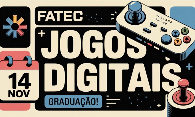 AMANHÃ! Inscrições FATEC 2026 para Graduação em Jogos Digitais terminam 14/11. Curso gratuito. Garanta sua vaga! Prova em 14/12.
