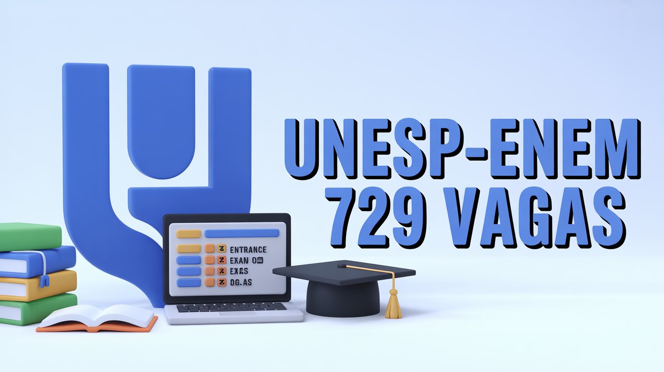 Inscrições abertas para a UNESP 2026 via Enem! A nova modalidade oferece 729 vagas em cursos de graduação gratuitos em diversas áreas.