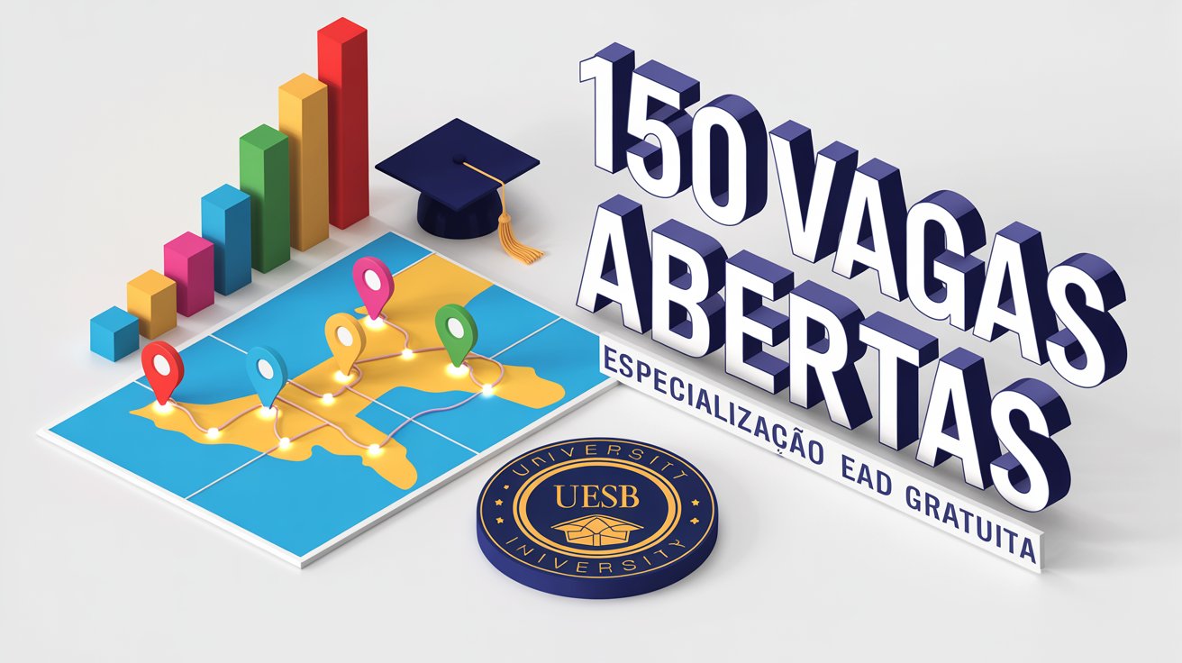 Especialização gratuita na UESB! Curso EAD em Políticas Públicas e Desenvolvimento Regional. Vagas em Vitória da Conquista e mais. Confira.
