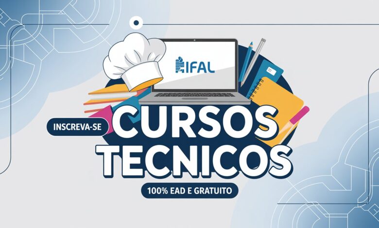 IFAL abre 100 vagas em cursos técnicos EAD gratuitos para profissionais da educação. Inscrições começam dia 3012. Garanta sua vaga agora!