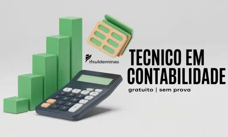 IFSULDEMINAS abre 500 vagas para Técnico em Contabilidade EAD gratuito! Seleção por sorteio (sem prova). Inscrições até 05/12.