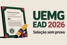 UEMG abre Vestibular EAD 2026! Cursos gratuitos de Biblioteconomia, Gestão Pública e Turismo. Sem prova! Inscrições até 1112.