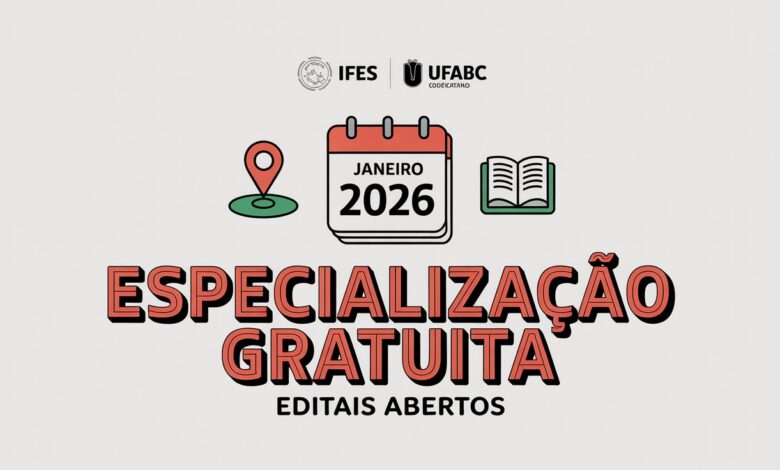 IFES e UFABC abrem 240 vagas de Pós-Graduação Gratuita para 2026. Cursos em Práticas Educacionais e Geoprocessamento. Inscreva-se agora!