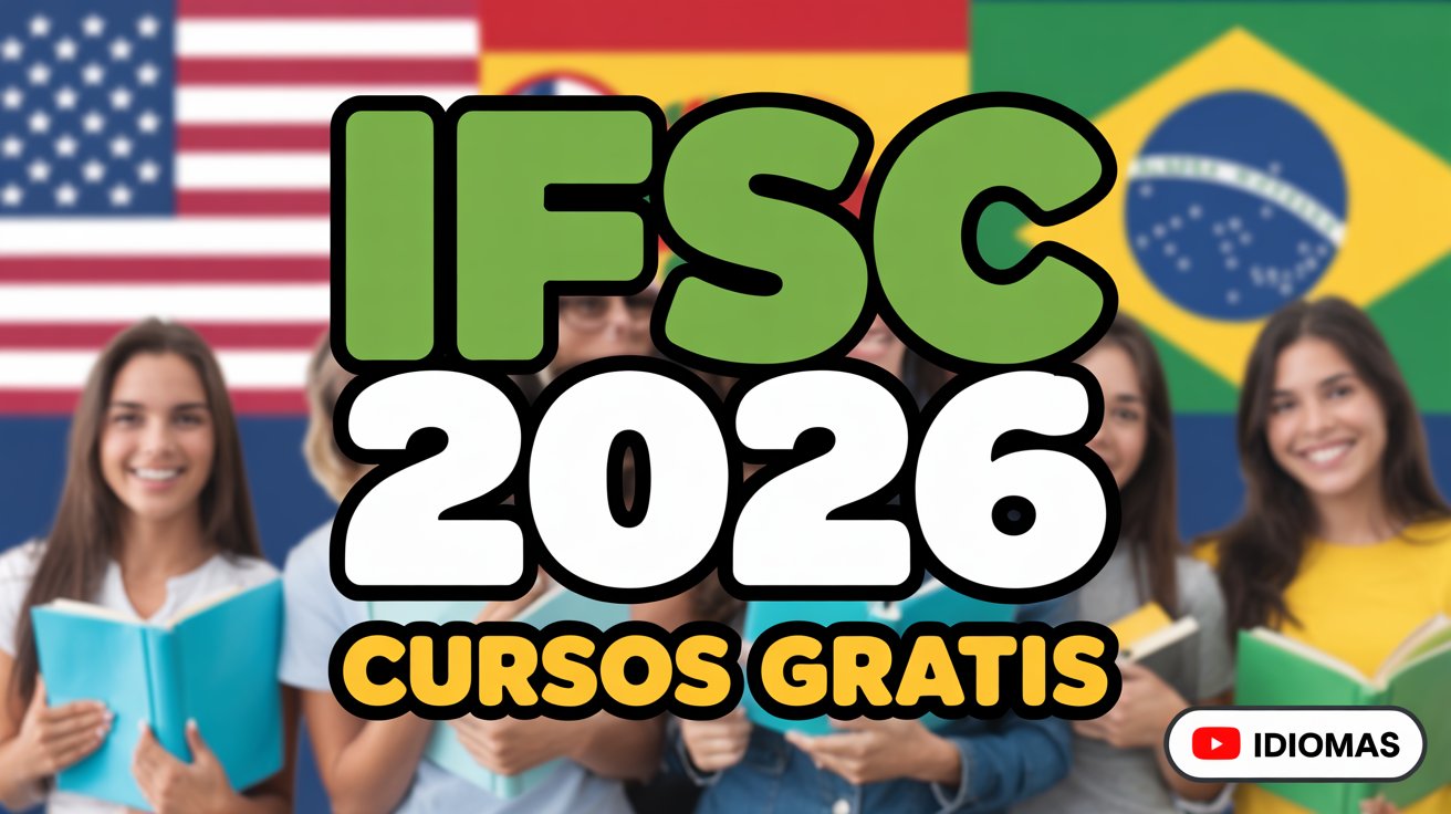O IFSC abriu inscrições para cursos gratuitos de Inglês, Espanhol e Libras em 2026. Veja como participar do sorteio e garanta sua vaga agora!