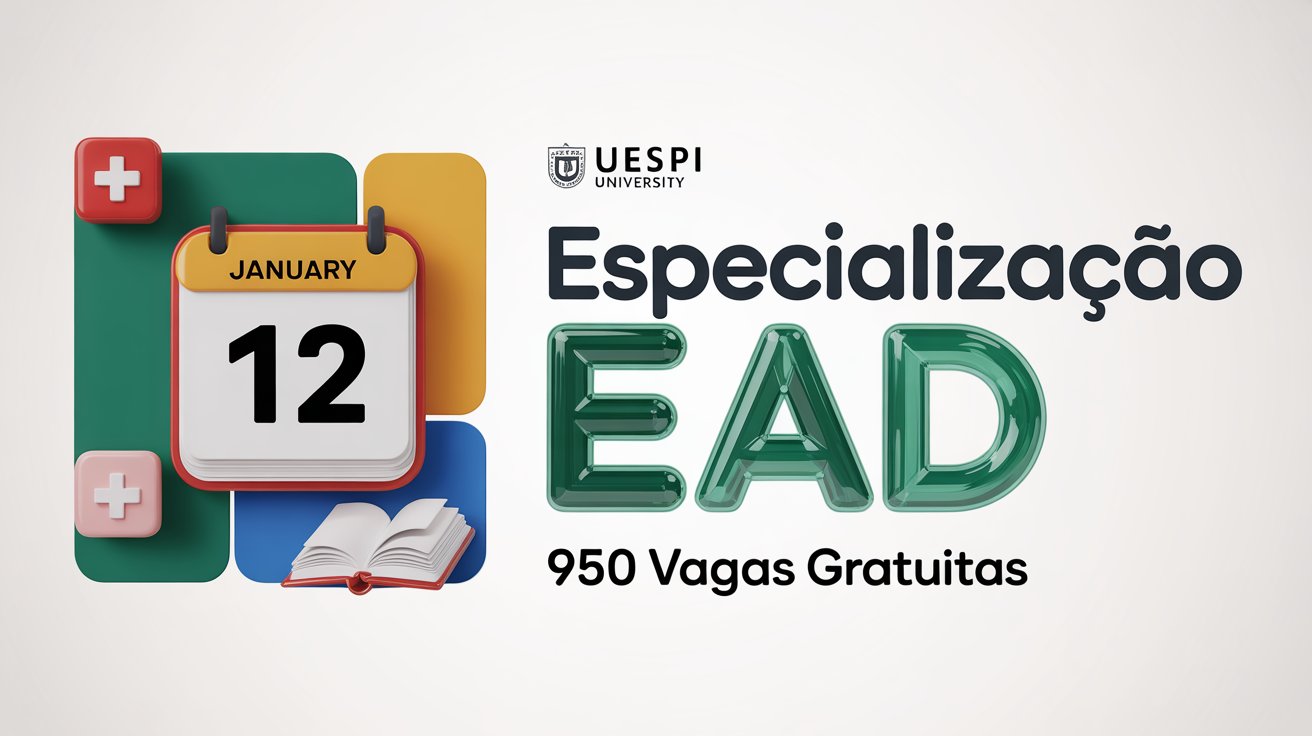 URGENTE UESPI prorroga inscrições para 950 vagas de Pós-Graduação EAD gratuita. Cursos em Saúde e Educação. Inscreva-se online até 1201.