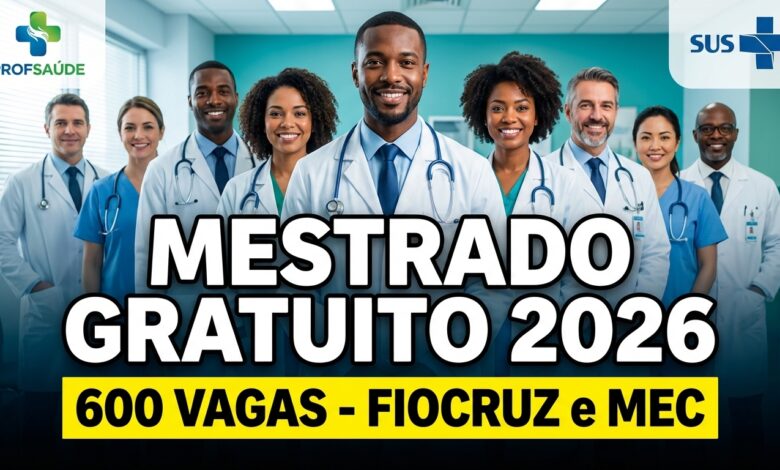 Inscrições abertas para o Mestrado Gratuito em Saúde da Família! São centenas de vagas em todo o Brasil no PROFSAÚDE! Confira o edital!