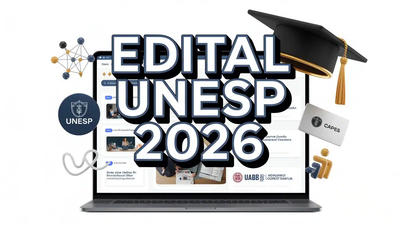 Seleção UNESP para bolsistas CAPESUAB 2026. Oportunidades para Professor Formador e Tutor em Diversos Cursos de Especialização.