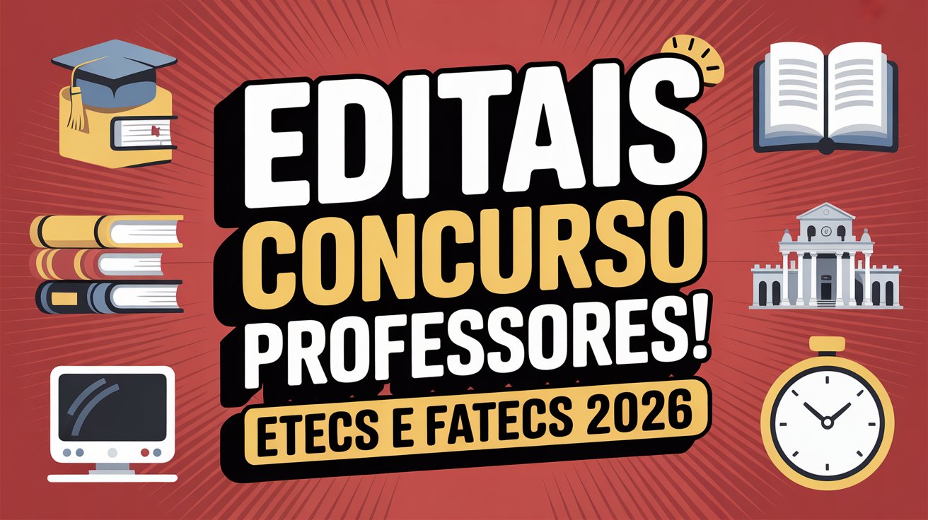 Concurso professores Etecs Fatecs 2026 abre 329 editais inscreva-se agora e conquiste estabilidade na carreira docente em SP!