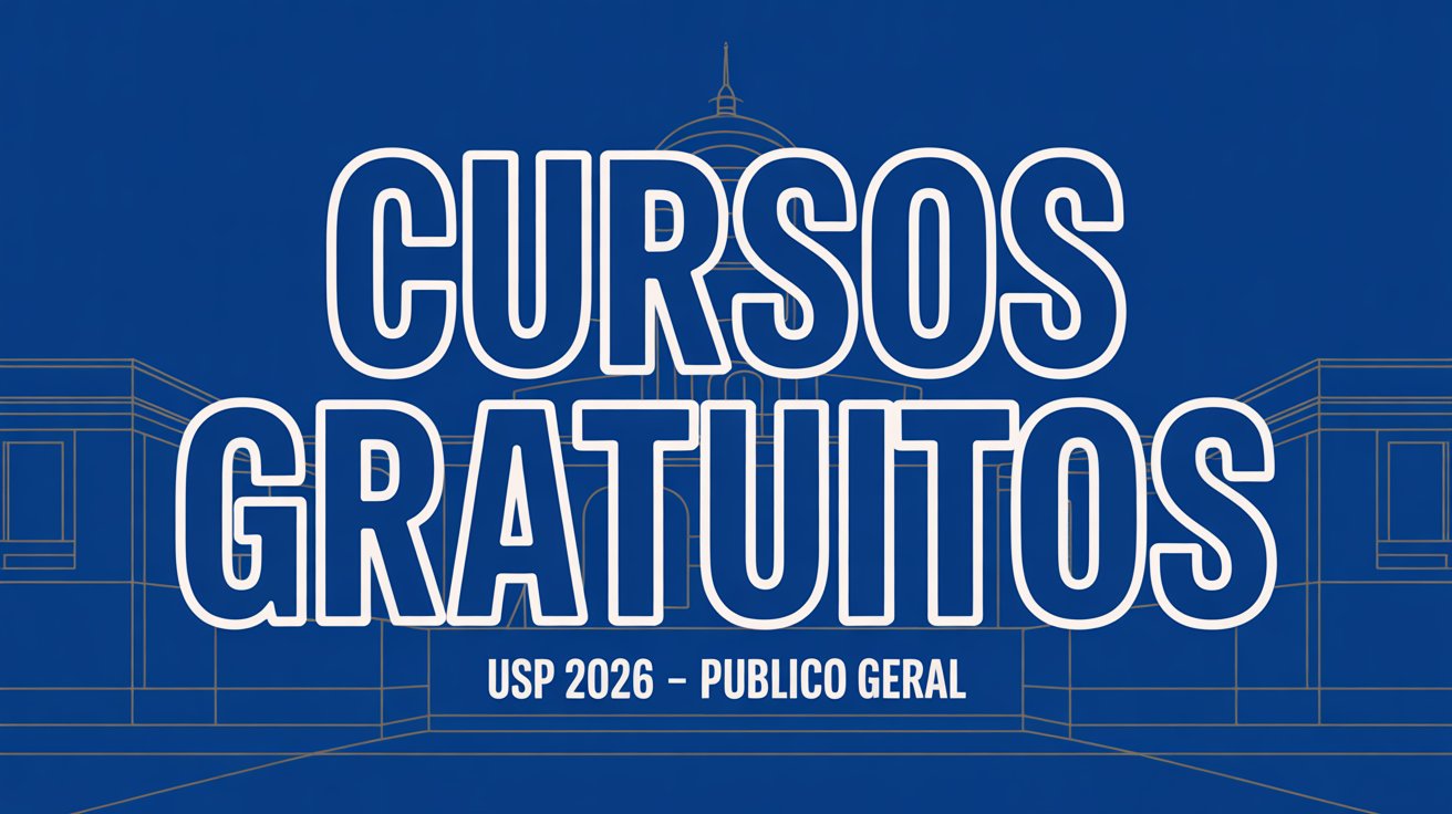 Quatro cursos gratuitos da USP com 625 vagas disponíveis em abril e maio de 2026. Sem exigência de graduação. Inscreva-se pelo Sistema Apolo agora!