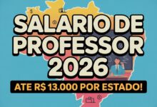 Salário de professor por estado em 2026 MS lidera com R$ 13 mil e RJ tem o menor. Veja o mapa completo da remuneração docente no Brasil.