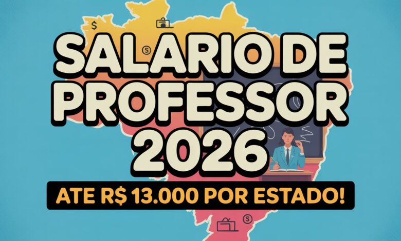 Salário de professor por estado em 2026 MS lidera com R$ 13 mil e RJ tem o menor. Veja o mapa completo da remuneração docente no Brasil.