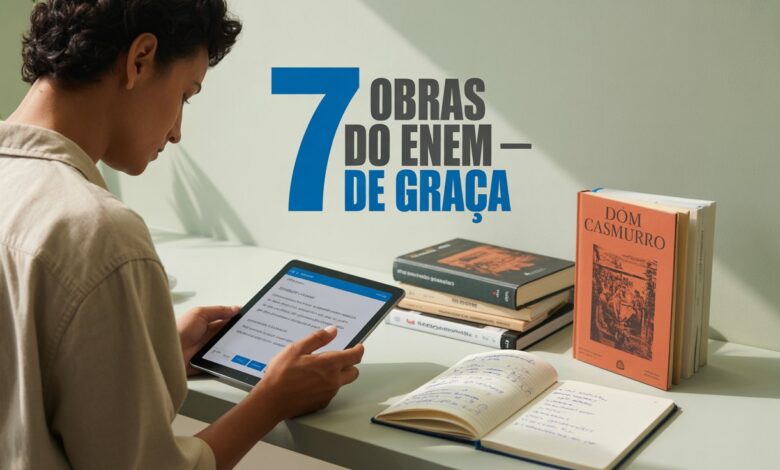 7 obras cobradas no ENEM estão de graça no MEC Livros em 2026. Machado de Assis, Clarice Lispector e Graciliano Ramos disponíveis pelo app