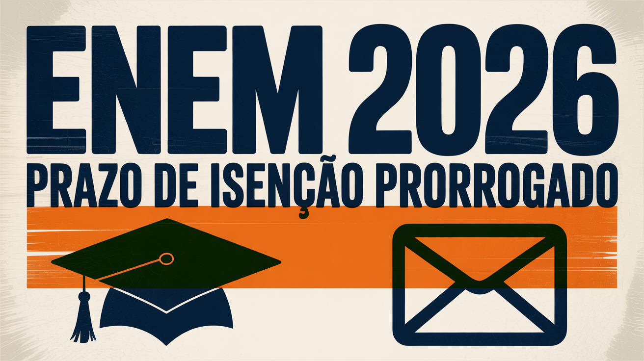 Enem 2026 MEC prorroga prazo de isenção da taxa até 30 de abril — veja os critérios, como solicitar e o calendário completo de resultados