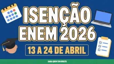 Enem 2026 isenção da taxa pode ser pedida de 13 a 24 de abril. Escola pública, CadÚnico e Pé-de-Meia têm direito. Veja como pedir!