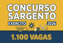 Exército Brasileiro abre 1.100 vagas para Sargento nas áreas Geral, Músico e Saúde. Inscrições até 4 de maio de 2026. Veja o edital.