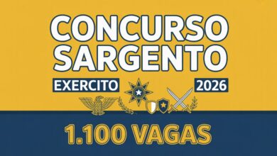 Exército Brasileiro abre 1.100 vagas para Sargento nas áreas Geral, Músico e Saúde. Inscrições até 4 de maio de 2026. Veja o edital.